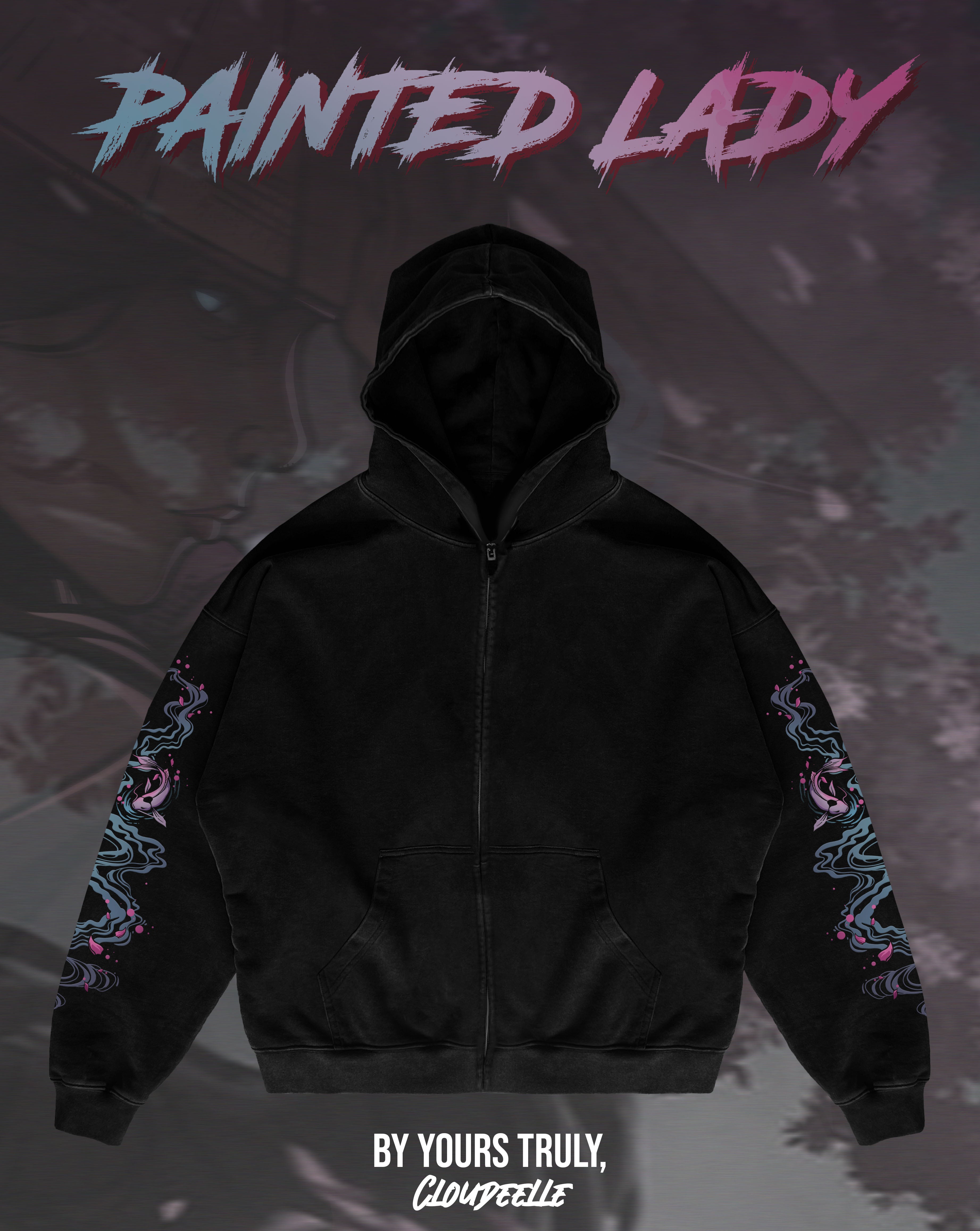 "Painted Lady" - Oversized ZIP-UP Hoodie